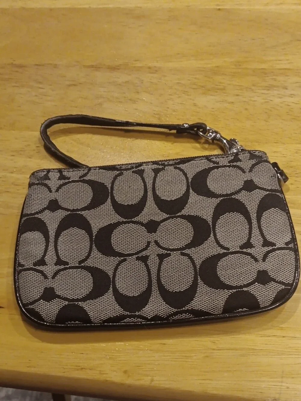 Coach Black and Gray Signature Wristlet